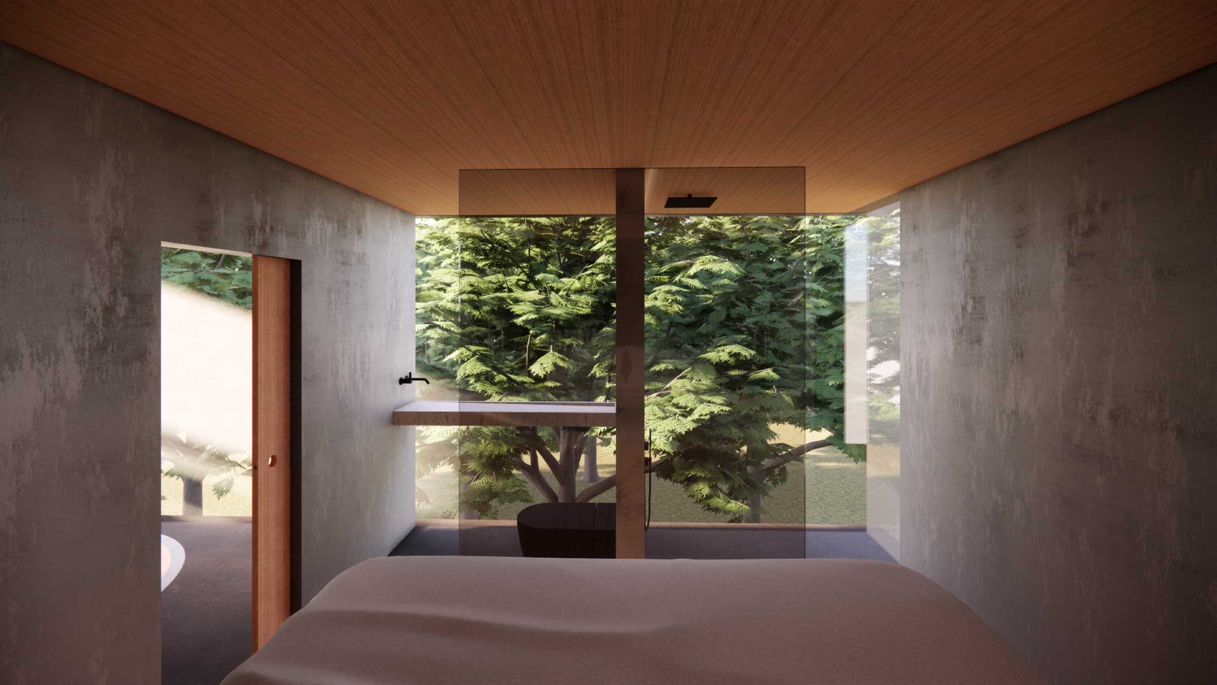 Bedroom with garden view